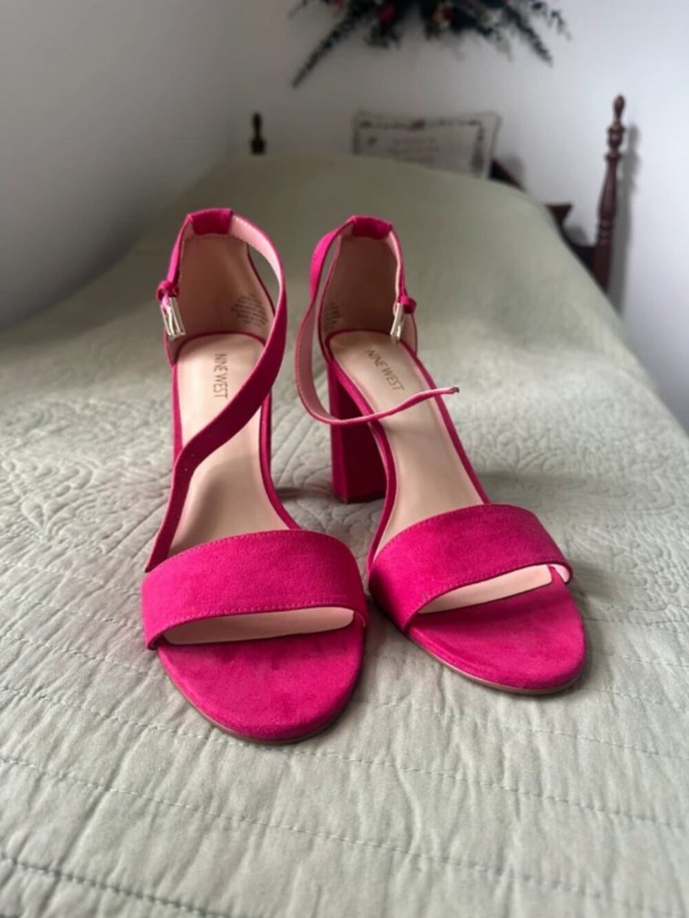 Nine West Angelikao Suede Stappy Sandals Size 11